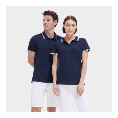 PASADENA Herren Polo 200g französisch marine/weiß | M