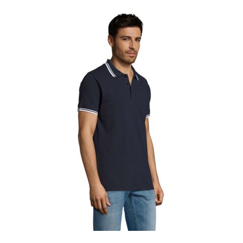 PASADENA Herren Polo 200g französisch marine/weiß | XL | ohne Werbeanbringung | Nicht verfügbar | Nicht verfügbar | Nicht verfügbar