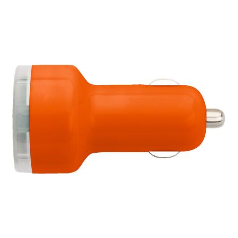 USB-KFZ Ladestecker 'Duo' aus Kunststoff Orange | ohne Werbeanbringung | Nicht verfügbar | Nicht verfügbar
