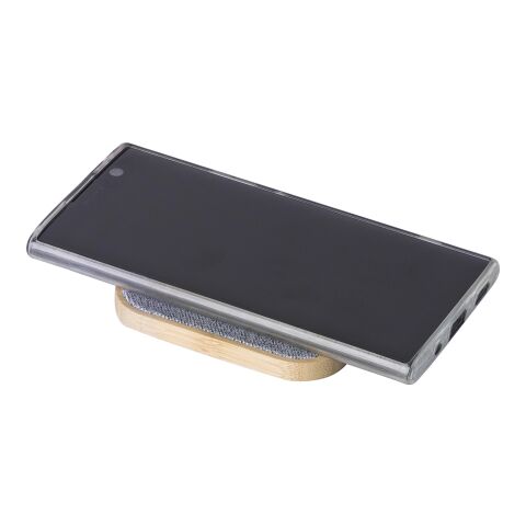 Kabelloses Bambus-Ladegerät Moses Grau | ohne Werbeanbringung | Nicht verfügbar | Nicht verfügbar