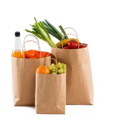 Tragetasche &#039;Medium present&#039; aus recycelten Papier Braun | ohne Werbeanbringung | Nicht verfügbar | Nicht verfügbar