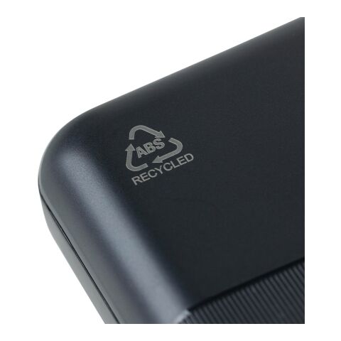Recycelte ABS-Powerbank Rayen Schwarz | ohne Werbeanbringung | Nicht verfügbar | Nicht verfügbar