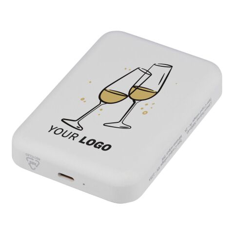 Recycelte ABS-Powerbank mit kabellosem Ladegerät Miren Schwarz | ohne Werbeanbringung | Nicht verfügbar | Nicht verfügbar