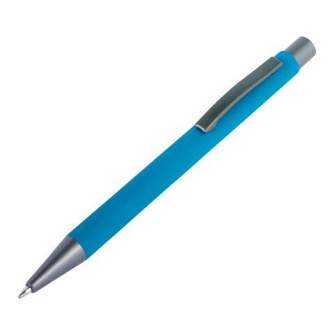 Kugelschreiber 'Touch' mit Softtouch Oberfläche und Glanzgravur Hellblau