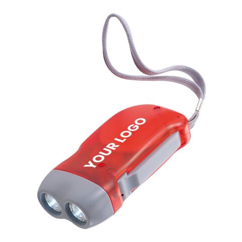 LED-Dynamotaschenlampe 'Mission' aus Kunststoff Silber