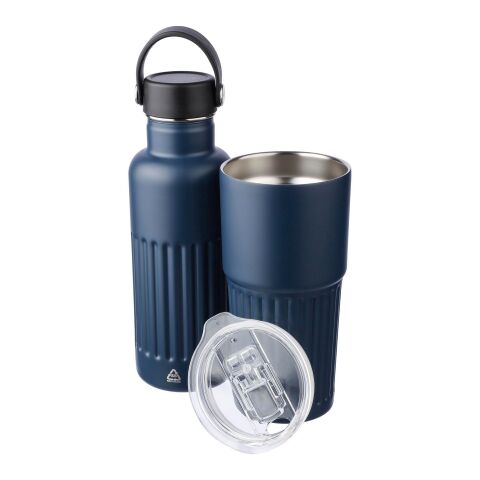 Recycelter doppelwandiger Trinkbecher aus Edelstahl (500 ml) Kael Blau