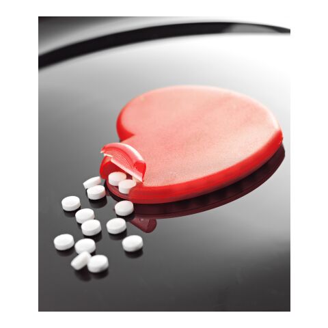 Pfefferminzbonbons &#039;Heart&#039; aus Kunststoff Rot | ohne Werbeanbringung | Nicht verfügbar | Nicht verfügbar