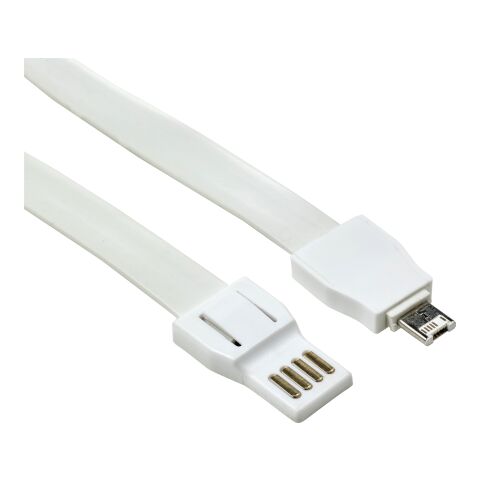 Schlüsselband &#039;Charlie&#039; mit Ladekabel aus TPE-Kunststoff Weiß | ohne Werbeanbringung | Nicht verfügbar | Nicht verfügbar