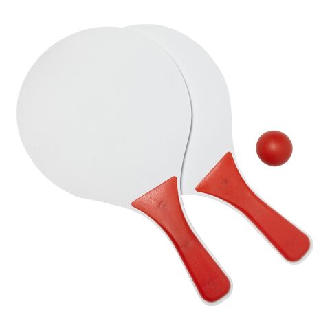 Beachball Tennisspiel 'Costa Brava' aus Holz Rot | ohne Werbeanbringung | Nicht verfügbar | Nicht verfügbar