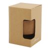 Lidan 360 ml Becher aus Borosilikatglas mit Korkgriff und Silikondeckel schwarz