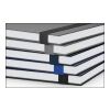 Notizbuch Visco-Book Buchleinen-Hardcover farbig A5 Dunkelblau | DIN A5 | ohne Werbeanbringung | Goldprägung inkl. | Hochweiß/Winkelkaro