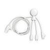 Xoopar Mr. Bio Long Multi-Kabel USB-C 1 Meter  Weiss | 1-farbiger Tampondruck | Seite 1 | Ø 23 mm