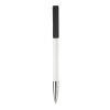 Kugelschreiber Nash Hardcolour mit Metallspitze Weiss-Schwarz | 1-farbiger Tampondruck | 270° vom Clip | 42 mm x 8 mm | Nicht verfügbar