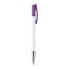 Kugelschreiber Nash Hardcolour mit Metallspitze Weiss-Transparent Violett | 1-farbiger Tampondruck | 90° vom Clip | 42 mm x 8 mm | Nicht verfügbar