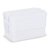 Doppelte Lunchbox mit Besteck Weiss | 1-farbiger Tampondruck | Deckel | 50 mm x 50 mm