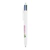 BIC® 4 Colours Kugelschreiber BritePix Digital weiß | 1-farbiger Siebdruck | Upper Part-gegenüber vom Clip | 22.00 mm x 10.00 mm