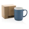 Keramiktasse mit weißem Rand, 300ml blau-weiß | ohne Werbeanbringung | Nicht verfügbar | Nicht verfügbar