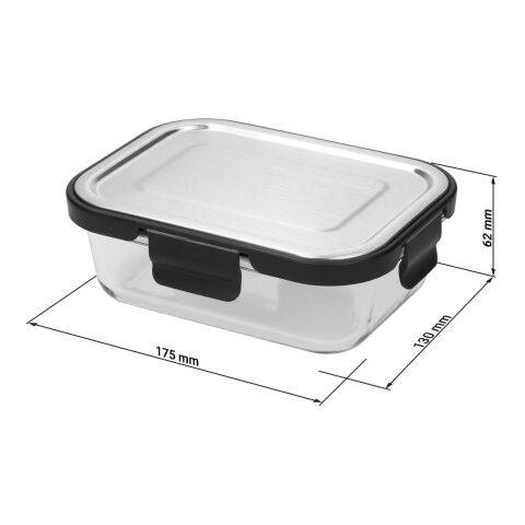 Glasbox "LOKA", 640 ml schwarz | ohne Werbeanbringung | Nicht verfügbar | Nicht verfügbar