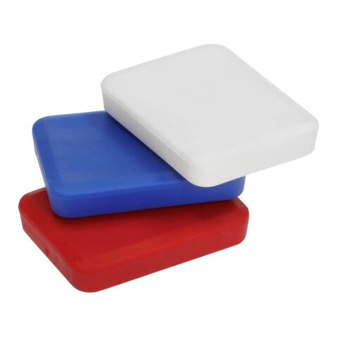 Radiergummi &quot;Rechteck&quot; rot | 1-farbiger Tampondruck | mittig auf Vorderseite | 30 mm x 22 mm