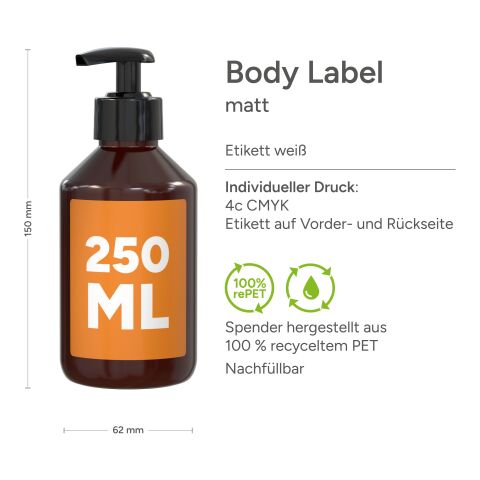 250 ml Spender - Duschgel Ingwer-Limette Braun | ohne Werbeanbringung