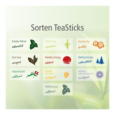 Bio TeaStick auf Karte, individual ohne Werbeanbringung | TeaFlyer DIN Lang