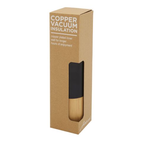 Torne Mit Kupfer vakuumisolierte 540 ml Edelstahlflasche mit Bambus Außenwand Standard | schwarz | ohne Werbeanbringung | Nicht verfügbar | Nicht verfügbar