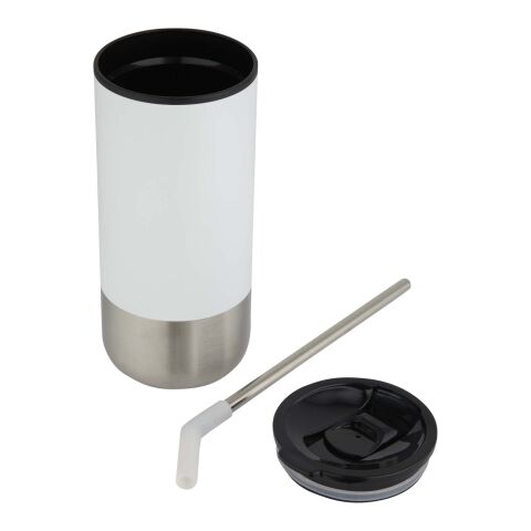 Grayson 480 ml RCS recycelter Isolierbecher mit Trinkhalm Standard | weiss | ohne Werbeanbringung | Nicht verfügbar | Nicht verfügbar