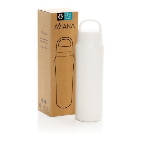 Aviana™ Rowan RCS recycelte Wasserflasche 470ml weiß | ohne Werbeanbringung | Nicht verfügbar | Nicht verfügbar
