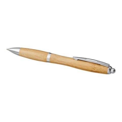 Nash Kugelschreiber aus Bambus Priority | natural-silber | Digitaldruck | Schaft gesamte Länge | 60 mm x 8 mm