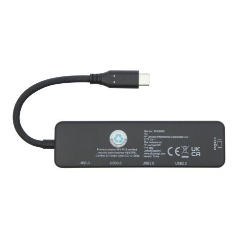 Loop Multimedia-Adapter aus recyceltem RCS Kunststoff USB 2.0-3.0 mit HDMI-Anschluss Standard | schwarz | ohne Werbeanbringung | Nicht verfügbar | Nicht verfügbar