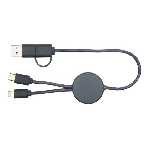 Citala 30 cm 5-in-1 Kabel aus recyceltem Kunststoff für Datenübertragung und 27W Schnellladung Standard | blau | ohne Werbeanbringung | Nicht verfügbar | Nicht verfügbar