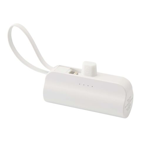 Alnair 10 W 5000 mAh Typ C Powerbank aus recyceltem Kunststoff mit integriertem Klappständer und 2 in 1 Kabel Standard | weiss | ohne Werbeanbringung | Nicht verfügbar | Nicht verfügbar