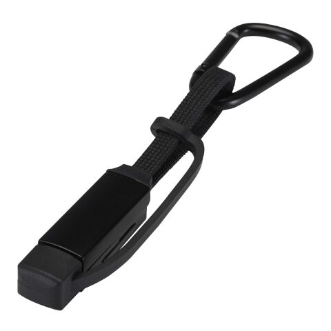 Algieba 65 W 3-in-1-Ladekabel aus recyceltem Aluminium mit Karabinerhaken schwarz
