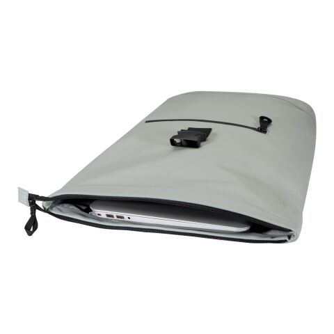 Resi Plus 15" GRS-recycelter Rolltop Rucksack 18 L  grau | 1-farbiger Stickerei | Vorderseite | 60 mm x 60 mm | Nicht verfügbar