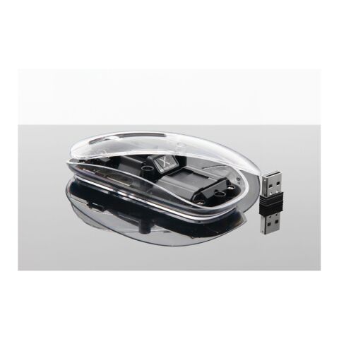 SCX.design O24 transparente wireless multimode 2.4 Ghz Bluetooth® Maus mit Leuchtlogo Weiß | ohne Werbeanbringung | Nicht verfügbar | Nicht verfügbar