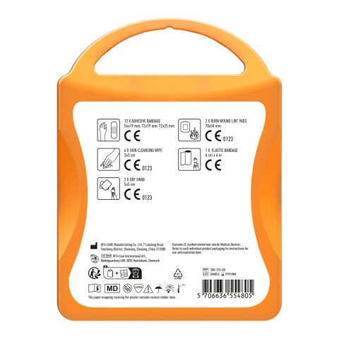 mykit, first aid, kit orange | Nicht verfügbar | 1-farbiger Digitaler Aufkleber | Vorderseite | 90 mm x 127 mm
