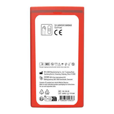 MiniKit Pflaster transparent rot | Not applicable | 1-farbiger Digitaler Aufkleber | Vorderseite | 39 mm x 82 mm