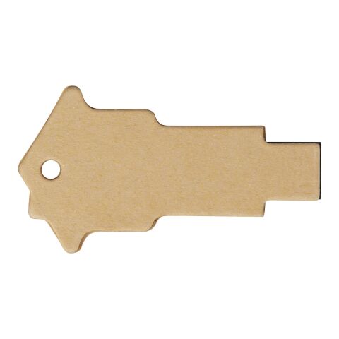 Haus USB-Stick 2.0 aus recyceltem Papier Kraftpapier | 1 GB | 1-farbiger Tampondruck | Vorderseite | 36 mm x 14 mm
