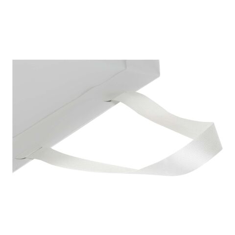 Smartfold Papiertüte, 230 g/m², mit Bandgriffen und Glanzlaminierung – 24 x 10 x 24 cm weiß
