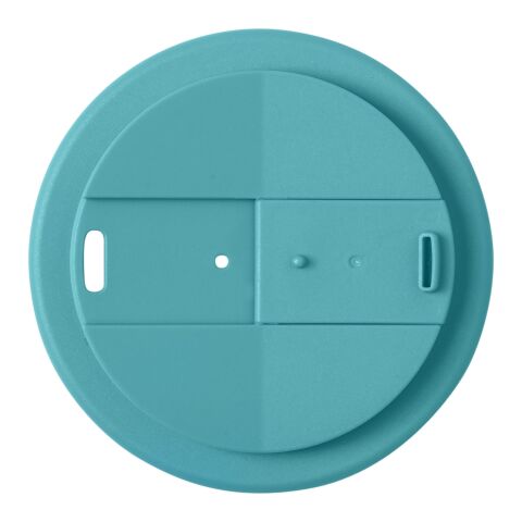 Americano® Espresso Eco 250 ml recycelter Isolierbecher mit auslaufsicherem Deckel schwarz-aquablau | ohne Werbeanbringung | Nicht verfügbar | Nicht verfügbar