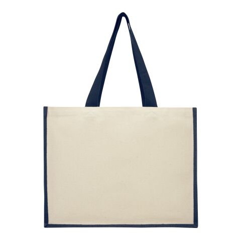 Varai Canvas und Jute Einkaufstasche navy