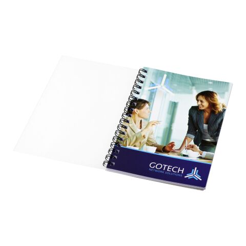 Desk-Mate® A6 Notizbuch Wire-O-Bindung Kunststoff-Umschlag weiss-schwarz | 50 Seiten | ohne Werbeanbringung | Nicht verfügbar | Nicht verfügbar