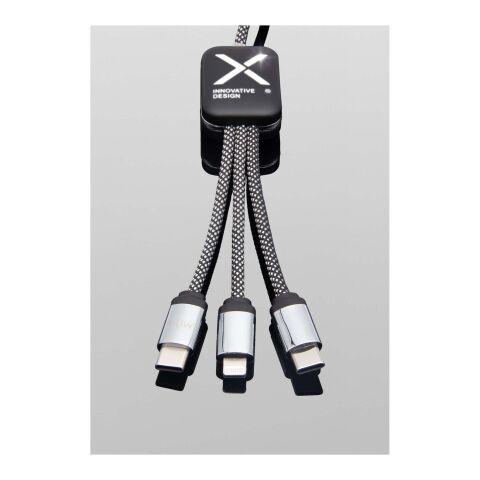 SCX.design C33 60W Typ C Ladekabel mit doppeltem Leuchtlogo  Standard | heather schwarz | ohne Werbeanbringung | Nicht verfügbar | Nicht verfügbar