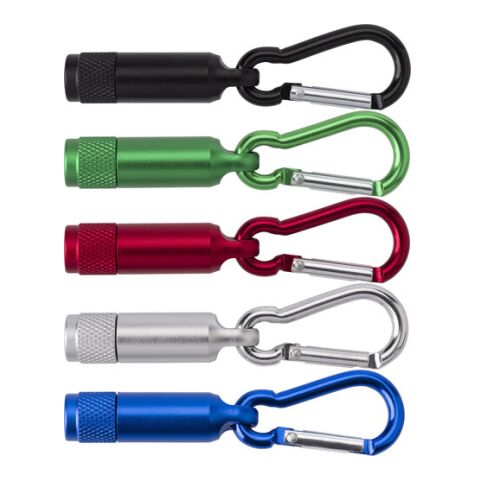 Mini-Taschenlampe aus Aluminium mit Karabiner Grün | ohne Werbeanbringung | Nicht verfügbar | Nicht verfügbar