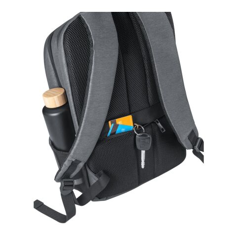 BROOKLYN. Wasserdichter Laptop-Rucksack 15&#039;&#039; aus 2Tone-Nylon Hellgrau | ohne Werbeanbringung