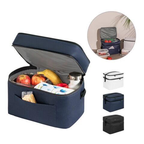 CANCUN LARGE. Kühltasche aus 600D, recyceltem Polyester, mit verstellbarem Gurtband Schwarz | ohne Werbeanbringung