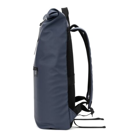 PORTLAND. Roll-Top-Rucksack aus PU mit Laptopfach, 16“ Blau