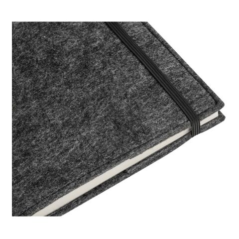 BALDWIN. A5 Notizblock mit Umschlag aus recyceltem Filz (100% rPET) und linierten Seiten aus 100 % Recyclingpapier ohne Werbeanbringung