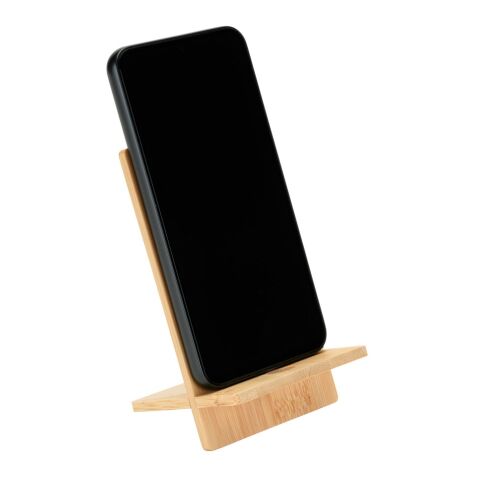 GALEN. Handyhalter aus Bambus, in zwei Teile zerlegbar Beige | ohne Werbeanbringung