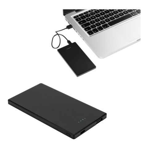 DENNING. Powerbank Slim mit 5&#039;000 mAh aus Edelstahl Schwarz | ohne Werbeanbringung